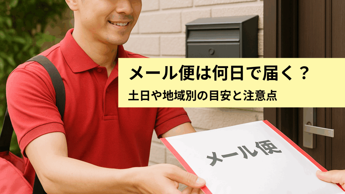 メール便は何日で届く？土日や地域別の目安と注意点