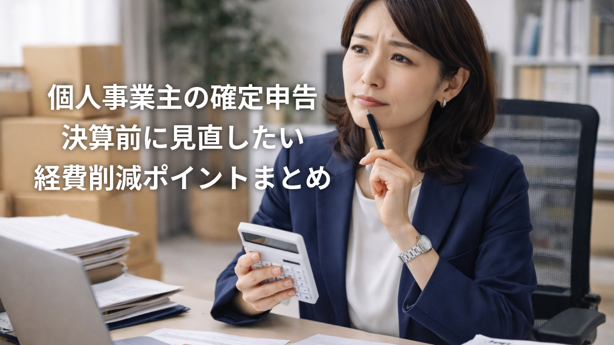 個人事業主の確定申告｜決算前に見直したい経費削減ポイントまとめ