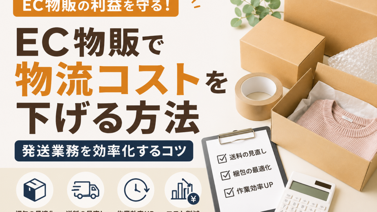 EC物販で物流コストを下げる方法｜発送業務を効率化するコツ