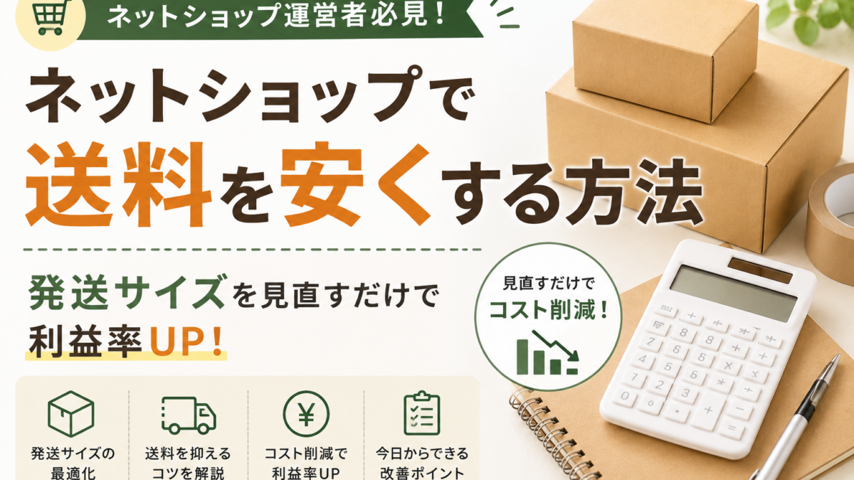 ネットショップで送料を安くする方法｜発送サイズを見直すだけで利益率UP