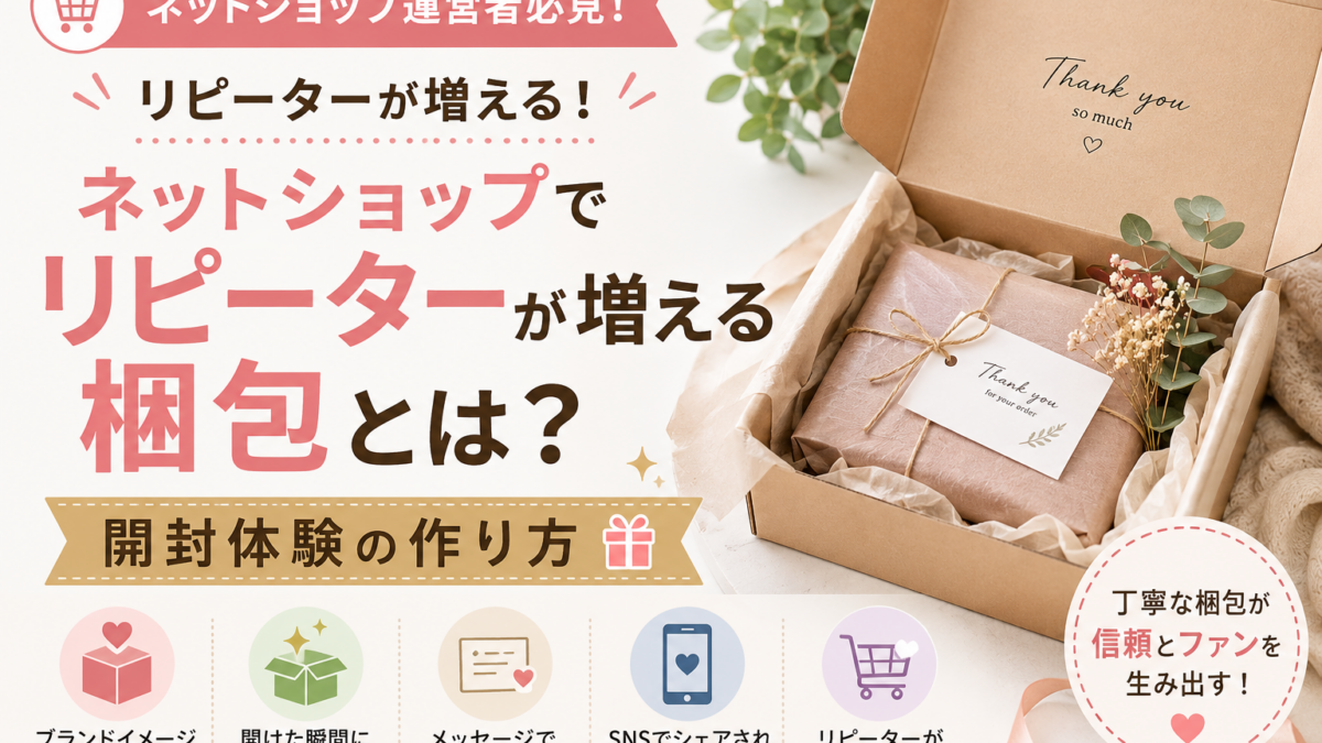 ネットショップでリピーターが増える梱包とは？開封体験の作り方