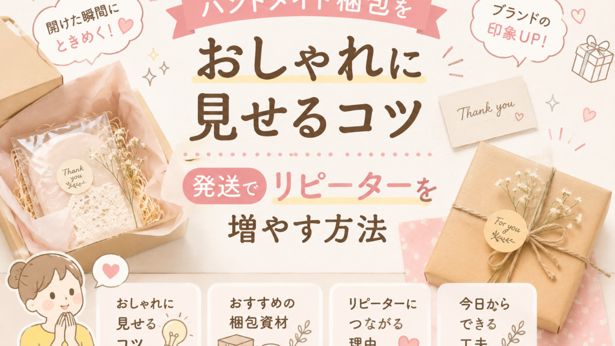 ハンドメイド梱包をおしゃれに見せるコツ｜発送でリピーターを増やす方法