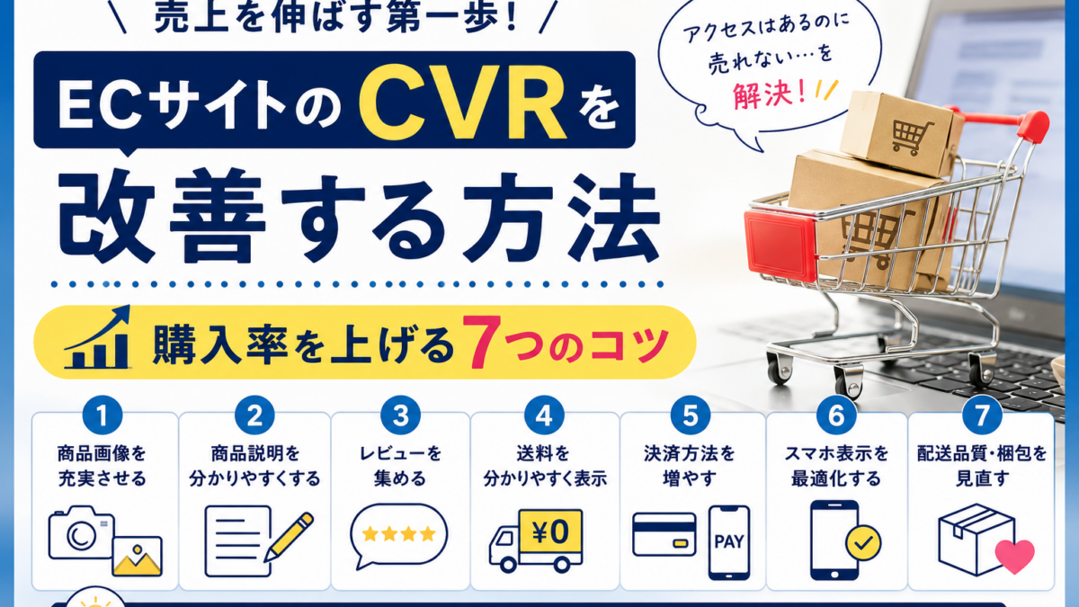 ECサイトのCVRを改善する方法｜購入率を上げる7つのコツ