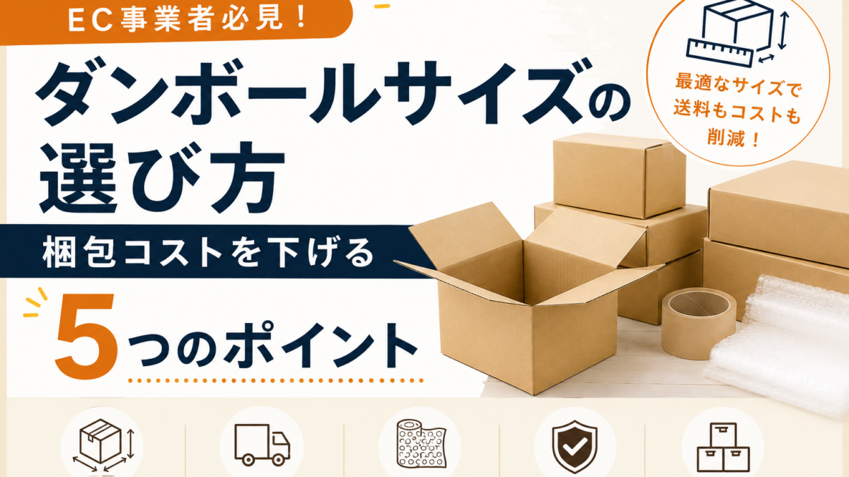 ダンボールサイズの選び方｜梱包コストを下げる5つのポイント