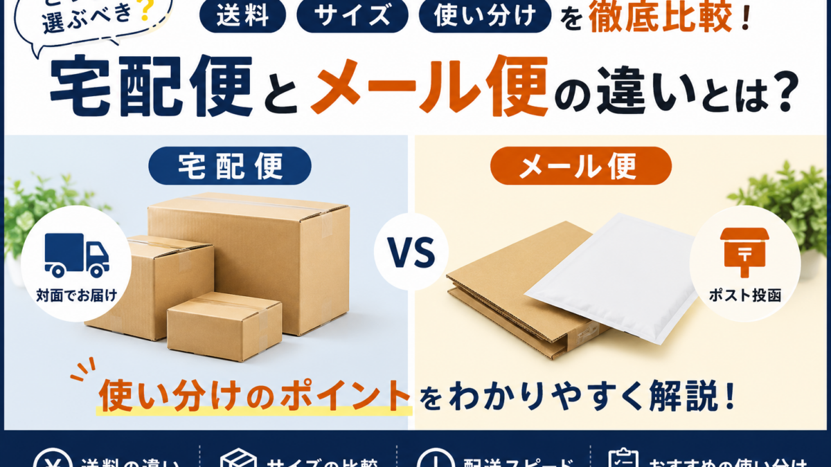 宅配便とメール便の違いとは？送料・サイズ・使い分けを徹底比較